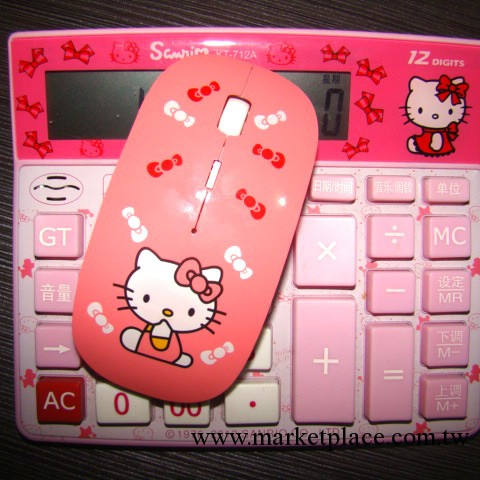 hello kitty 靜音 無線 卡通超薄KT可愛粉色鼠標 新款工廠,批發,進口,代購