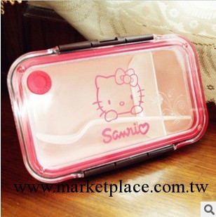 供應hello kitty飯盒 微波爐便當盒 單層分隔保溫飯盒 600ml小號工廠,批發,進口,代購