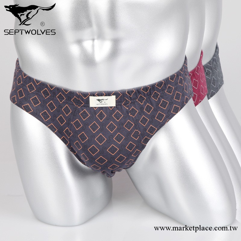 七匹狼內褲 男士內褲 內褲男 純棉 全棉 三角內褲 三角 印花工廠,批發,進口,代購