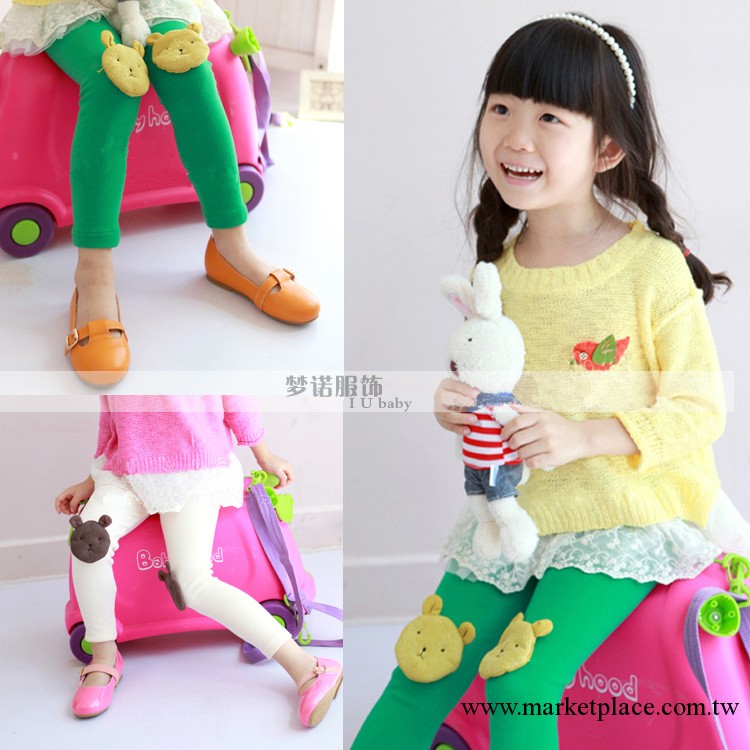 IUBABY2013秋季新款童褲可愛立體小熊女童打底褲童裝批發MK13108工廠,批發,進口,代購