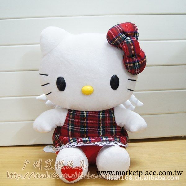 hello kitty凱蒂貓英格蘭格子天使翅膀毛絨玩具公仔工廠,批發,進口,代購