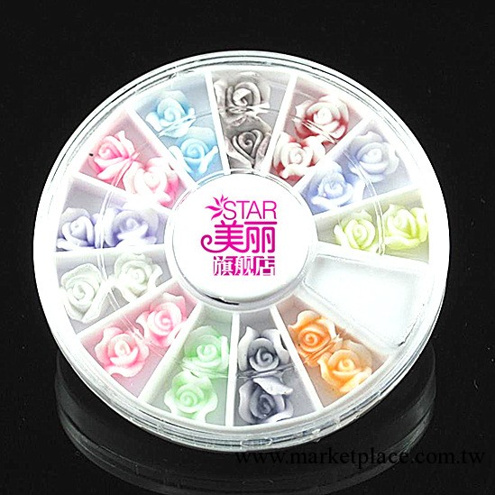 日系美甲軟陶花 手機美容貼飾 DIY美甲貼花 12色入24顆裝 送鉆盒工廠,批發,進口,代購