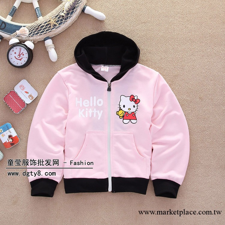 新款休閑全棉兒童秋裝外套批發 可愛童裝衛衣套頭 Hello kitty工廠,批發,進口,代購