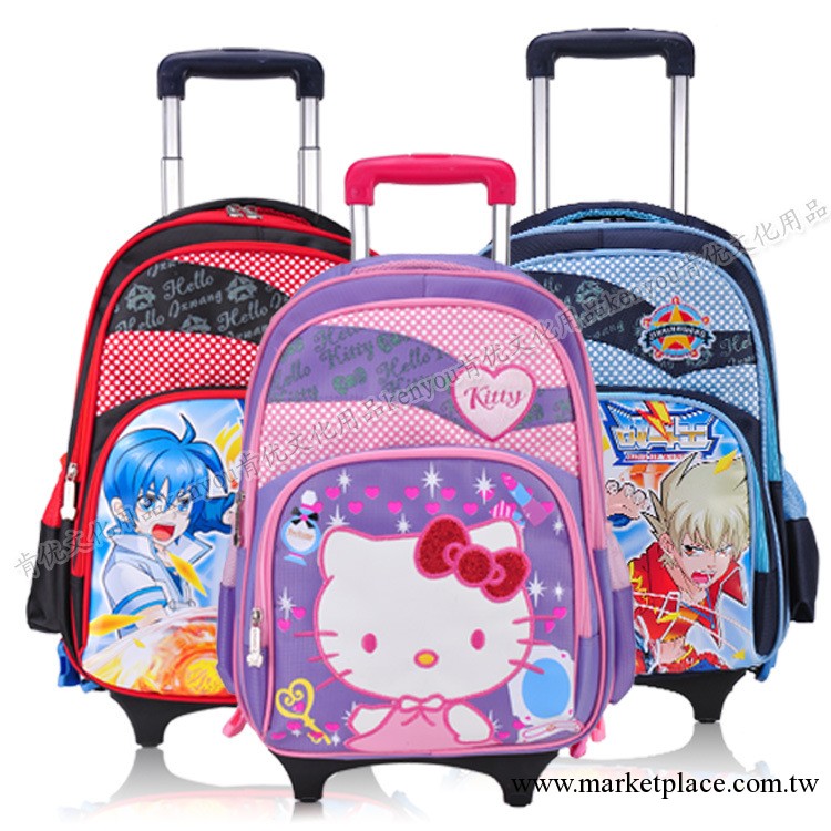 全國供應2013新款hello kitty小學生拉桿包雙肩背包可拆卸男女款工廠,批發,進口,代購