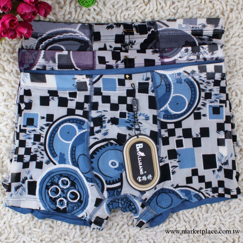 男式平腳褲 男士網紗個性圖案平角褲 男內褲批發工廠,批發,進口,代購