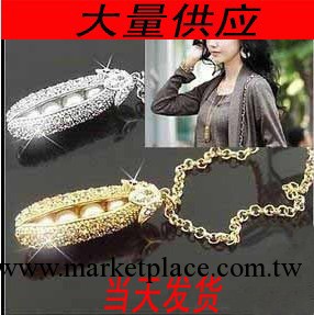 2011 韓國飾品 甜美公主可愛豌豆夾長項鏈 花生毛衣鏈 批發 新款工廠,批發,進口,代購