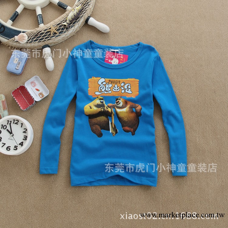 2013秋季熱銷新款 卡通熊出沒兒童長袖T恤 虎門韓版童裝 xst037工廠,批發,進口,代購
