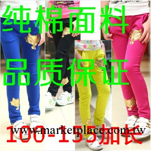純棉加長版女童裝2013秋裝新款 金色狐貍毛圈休閑長褲糖果色小腳工廠,批發,進口,代購
