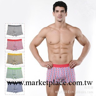 一件代發2013上市新款批發男式平腳條格U兔設計格子圖案純棉內褲工廠,批發,進口,代購
