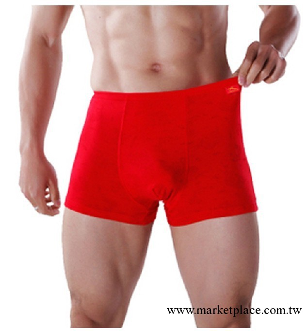 浪莎 大紅色男士平角褲天竹纖維本命年結婚吉祥男內褲 L6892工廠,批發,進口,代購