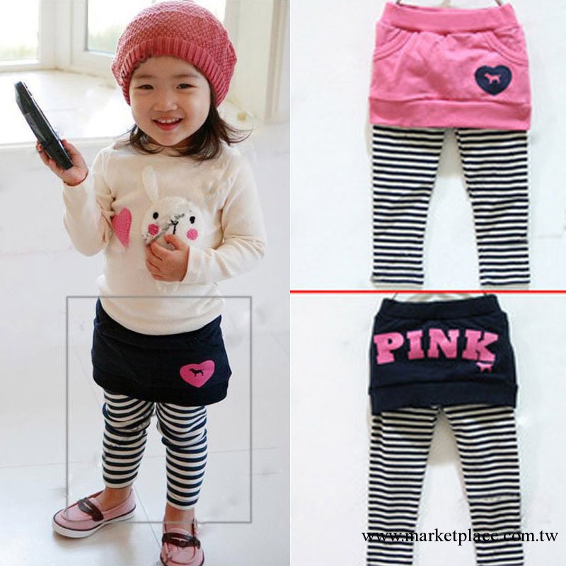 品牌童裝 女童pink條紋打底褲 女童打底褲 8001工廠,批發,進口,代購