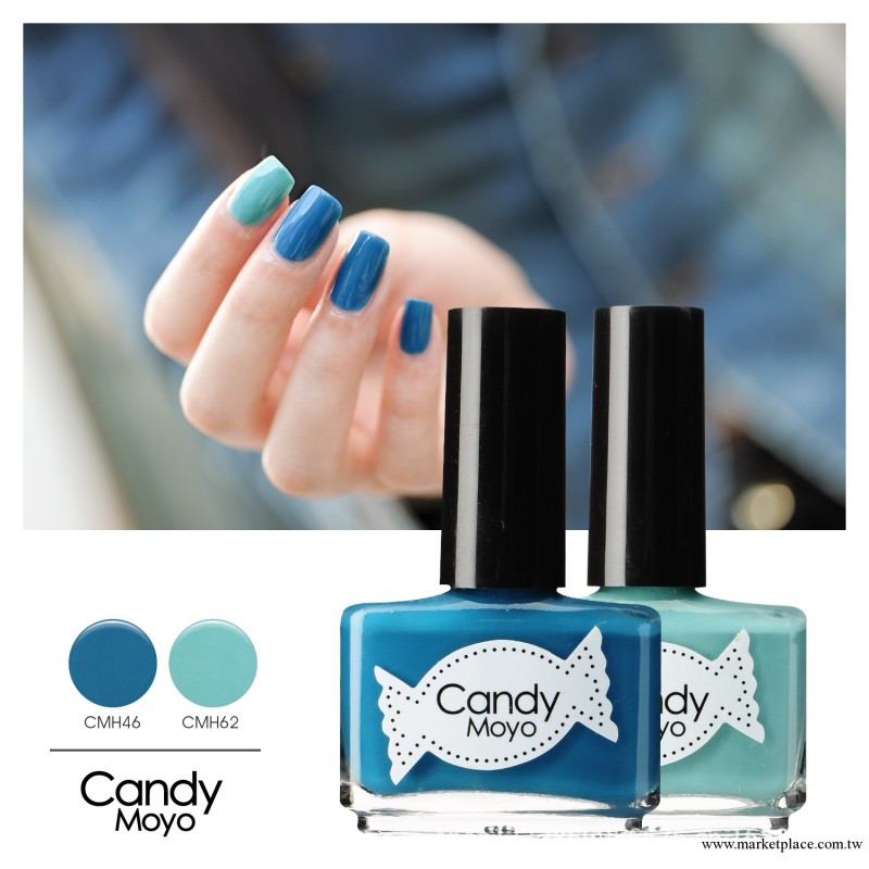 法國Candy Moyo指甲油8ml*兩瓶美甲 邂逅愛情海套裝 納藍 淺藍工廠,批發,進口,代購