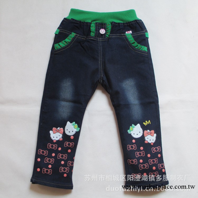 2013秋季新品 韓版女童褲 HELLO KITTY女童牛仔褲 兩色供選工廠,批發,進口,代購