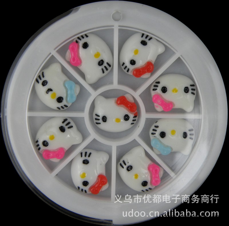 美甲飾品 日系食物 樹脂 旋轉鉆盒/9格 9顆  hello kitty 貓系列工廠,批發,進口,代購