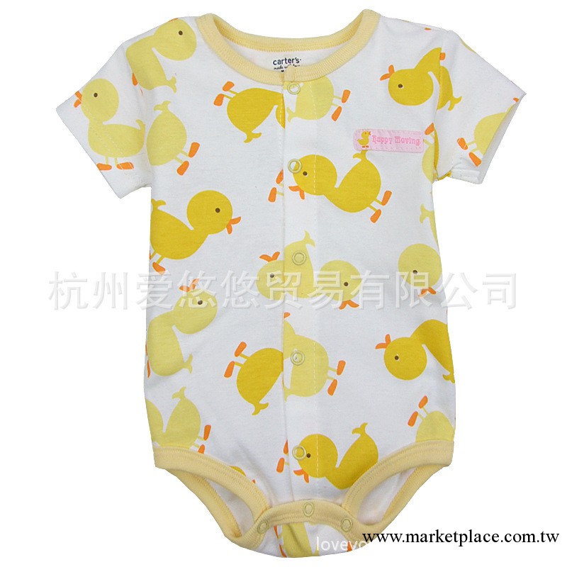 嬰幼兒短袖哈衣 卡通造型爬服PP哈衣 黃色小鴨 DS10508工廠,批發,進口,代購