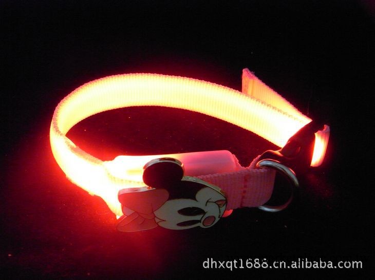 寵物用品 小型犬帶 LED發光閃光狗圈貓圈 迪尼斯米奇（靚妹）紅色工廠,批發,進口,代購