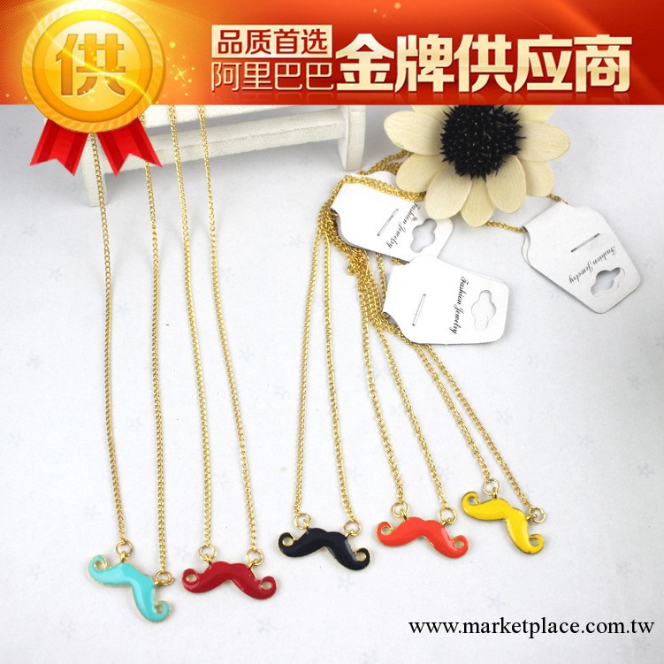 【熱賣爆款】歐美復古潮流首飾 可愛多色小胡子項鏈 鎖骨鏈 H103工廠,批發,進口,代購