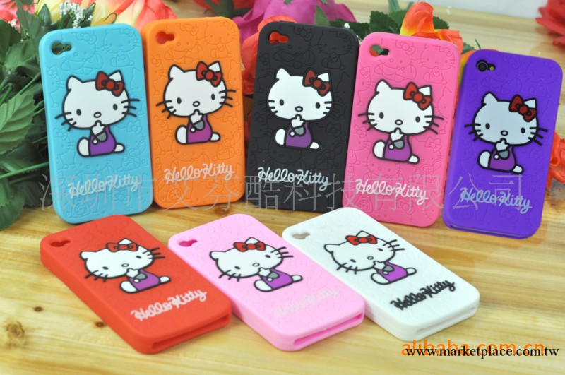 Hello Kitty 凱蒂貓  iphone5 4S 軟矽膠手機殼保護套 5S立體卡通工廠,批發,進口,代購
