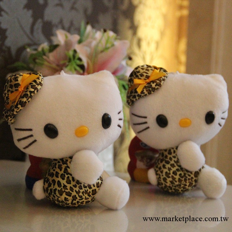 18CM豹紋HELLO KITTY公仔 毛絨玩具抓機娃娃玩具公仔工廠,批發,進口,代購
