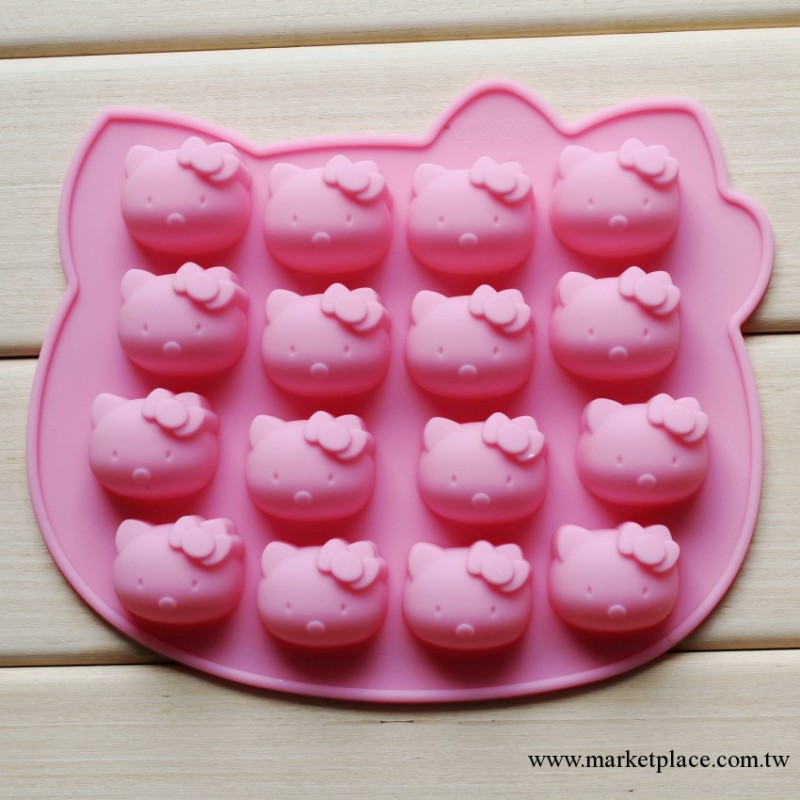 供應矽膠模具 不沾易脫模 16連hello kitty造型 KT巧克力冰格模工廠,批發,進口,代購
