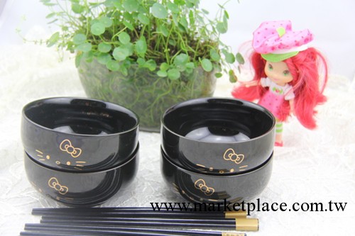 hello kitty 凱蒂貓高檔陶瓷碗 創意骨瓷米飯碗 結婚送禮餐具套裝工廠,批發,進口,代購