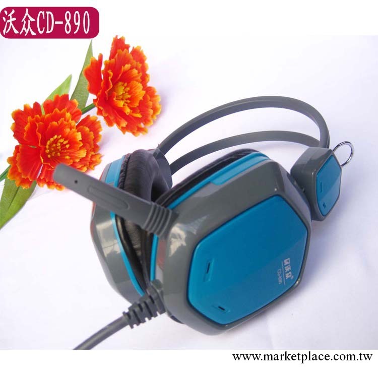 【廠傢直接供應】沃眾CD-890頭戴式電腦耳機3.5插頭粗線一件代發工廠,批發,進口,代購