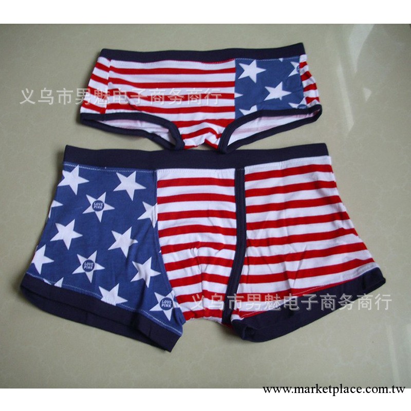 【批發供應】 新款情侶內褲 美國國旗圖案抗菌舒適透氣情侶內褲工廠,批發,進口,代購