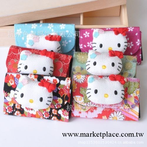 縐佈卡片包 AE3-2 外貿出口 和風佈藝 hello kitty工廠,批發,進口,代購
