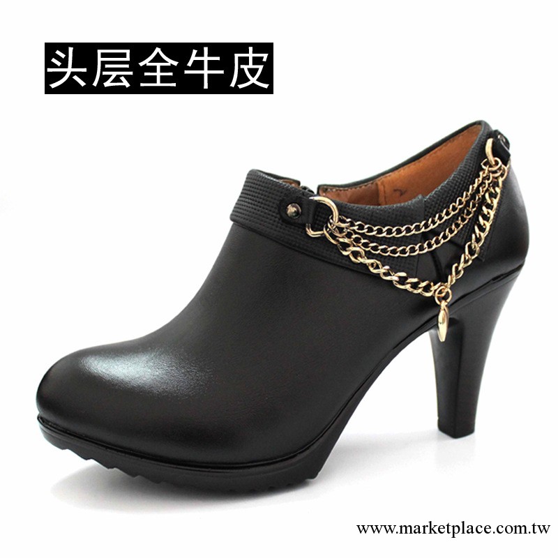 2013新款女鞋頭層牛皮全軟面真皮防水臺高跟潮流深口低幫女單鞋子工廠,批發,進口,代購