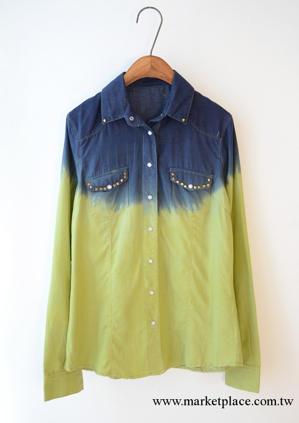 2013日系韓版秋裝拼色長袖襯衫 2201工廠,批發,進口,代購