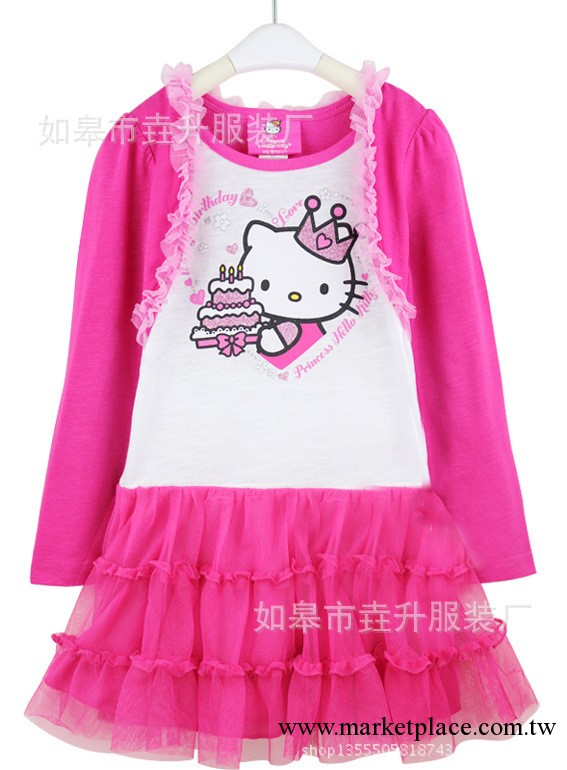 外貿童裝 廠傢直銷 童裝批發 hello kitty吊帶連衣裙 秋款童裙工廠,批發,進口,代購