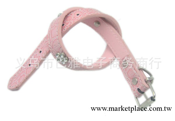 2CM 寵物PU項圈 優質PU革粉色帶鉆寵物用品 狗狗項圈 C2011工廠,批發,進口,代購