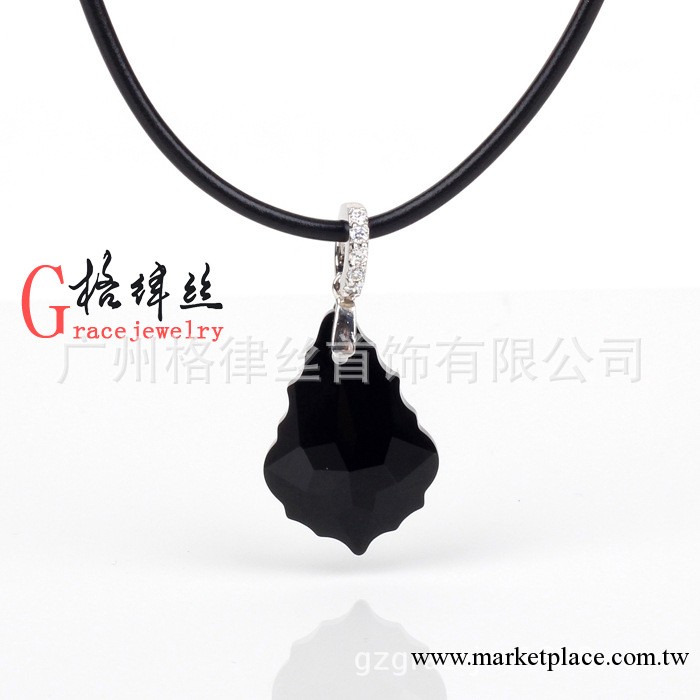 專櫃正品項鏈巴洛克風情奧地利水晶項墜配高檔蠟繩女情侶項鏈女工廠,批發,進口,代購