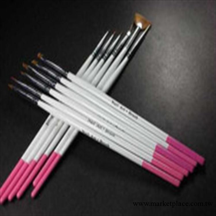 美甲彩繪筆12支套裝 丙烯顏料專用指甲筆工具 紅尾白桿畫花筆工廠,批發,進口,代購