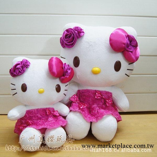Hello Kitty玫瑰花系列KT貓毛絨玩具公仔工廠,批發,進口,代購