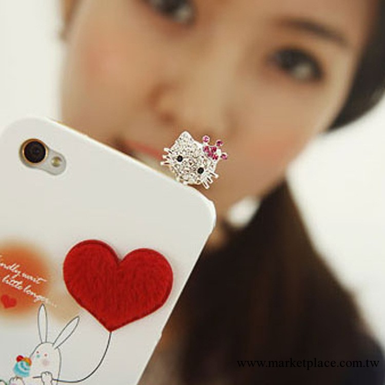 韓國進口 韓版hello kitty造型iphone防塵塞 手機耳機孔塞 批發工廠,批發,進口,代購
