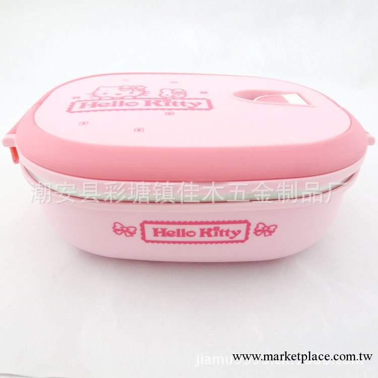 廠傢供應 粉紅色方形便當盒 Hello kitty日式不繡鋼便當盒工廠,批發,進口,代購