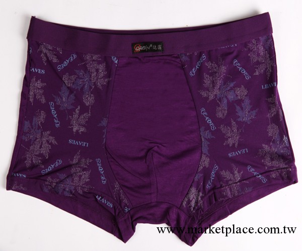 男士內褲 竹纖維平角印花楓葉內褲批發 男式平角柔軟舒適內褲 4色工廠,批發,進口,代購