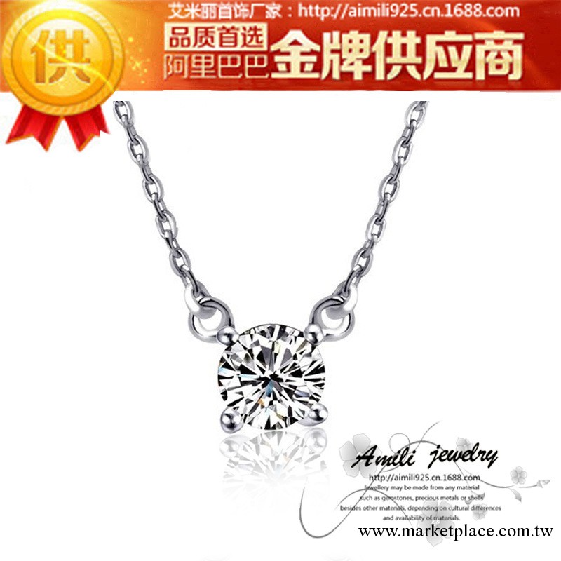 高檔八心八箭1克拉項墜 925純銀項鏈吊墜 廠傢特批韓版飾品女款工廠,批發,進口,代購