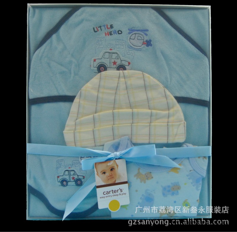 批發供應 外貿童裝 carter's嬰兒禮盒 爬服套裝四件套男寶寶Z124B工廠,批發,進口,代購