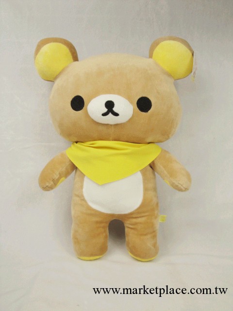 正版RILAKKUMA 黃色圍巾日本輕松熊 毛絨玩具公仔 送女生禮物工廠,批發,進口,代購