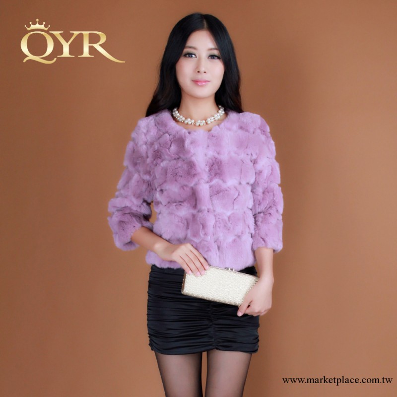 QYR  2013新款獺兔絨女皮草外套女士短款修身海寧皮草特價QB31312工廠,批發,進口,代購