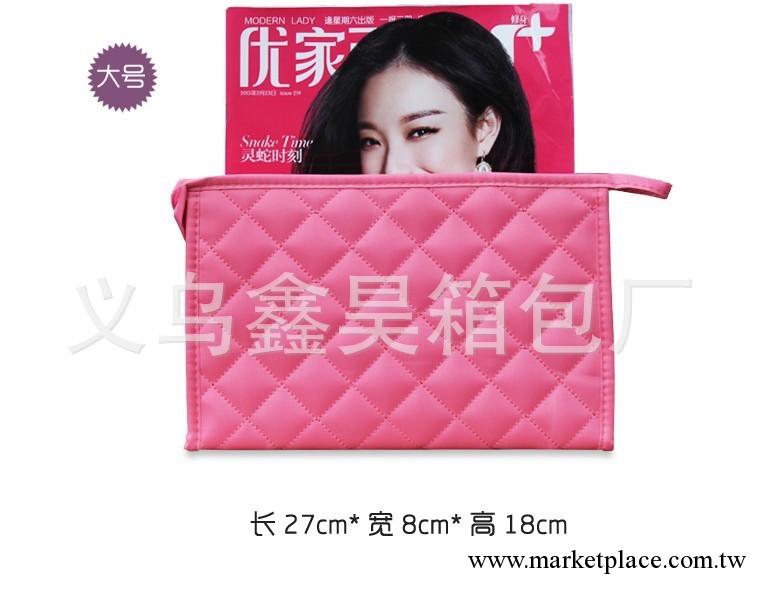 韓國可愛經典菱格化妝包 糖果色旅行袋女包收納包 中號工廠,批發,進口,代購