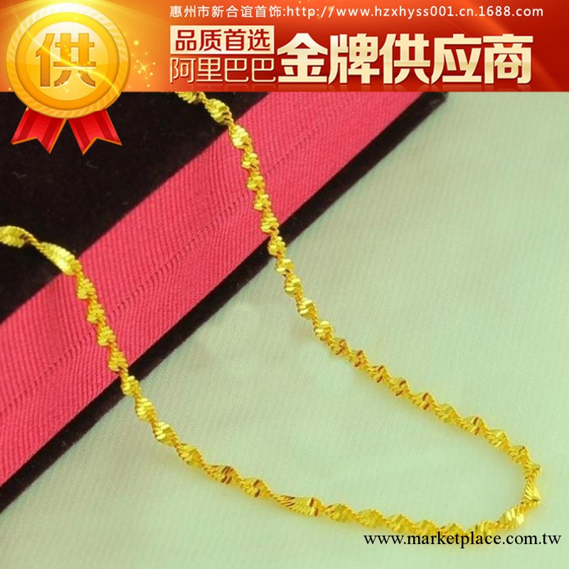 久不掉色鍍金飾品 細款水波鏈紋鍍黃金項鏈  短款 鎖骨 鍍金項鏈工廠,批發,進口,代購