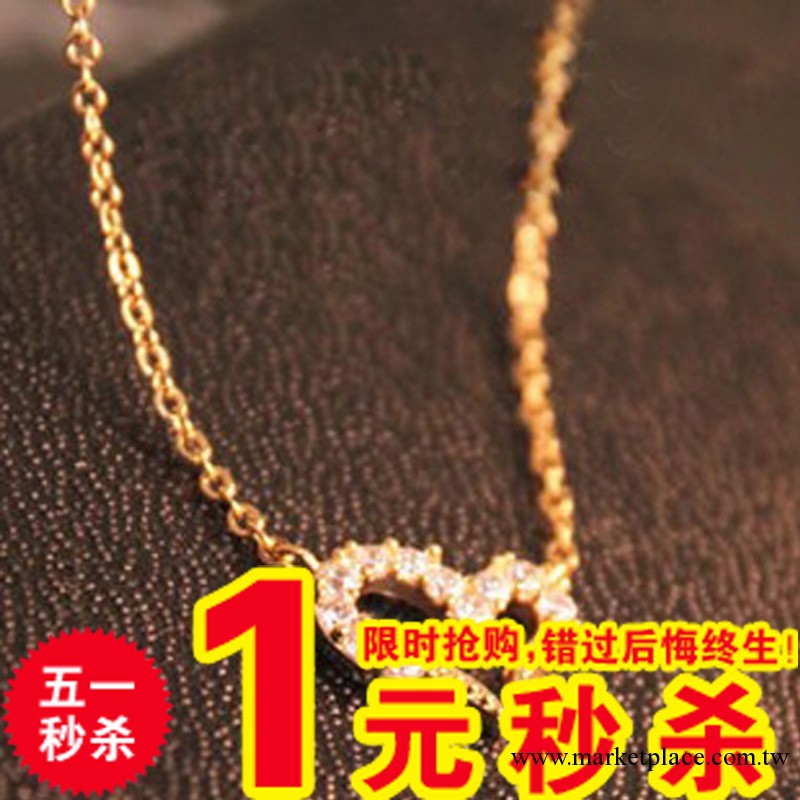 1779  飾品店李小璐項鏈同款 可愛鑲鉆許願愛心項工廠,批發,進口,代購