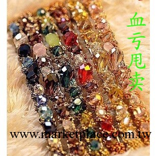 發夾 復古外貿合金飾品 多彩精致纏繞水晶一字夾發箍 多色混批工廠,批發,進口,代購