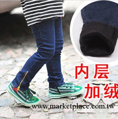 2013側拉鏈女童加厚牛仔打底褲 女童童褲童裝批發廠傢直銷工廠,批發,進口,代購