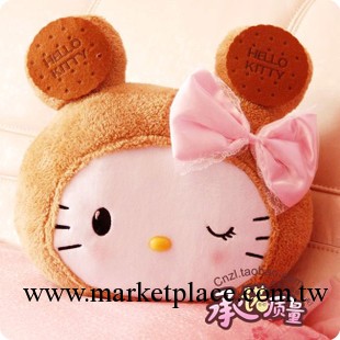 超嗲 毛絨玩具hello kitty凱蒂貓靠墊 餅幹KT暖手捂抱枕 生日禮物工廠,批發,進口,代購