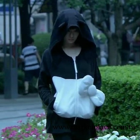辣媽正傳孫儷夏冰同款hello kitty黑色蝴蝶結手套連帽衛衣外套工廠,批發,進口,代購