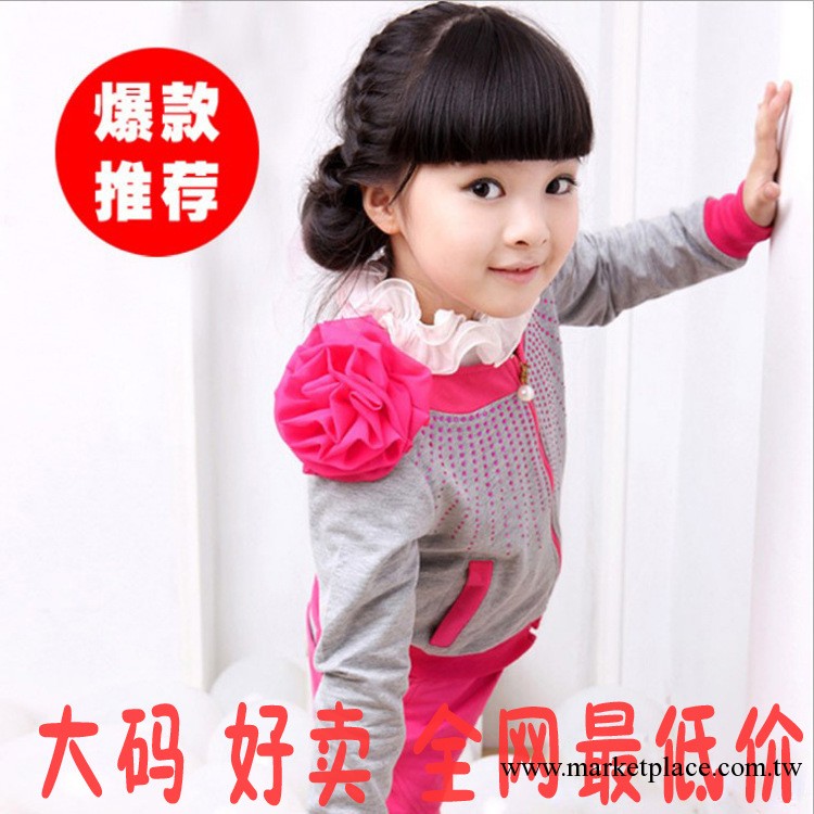 秋款童套裝 中大童女童運動套裝 品質套裝 肩花套裝 廠銷睿象童裝工廠,批發,進口,代購
